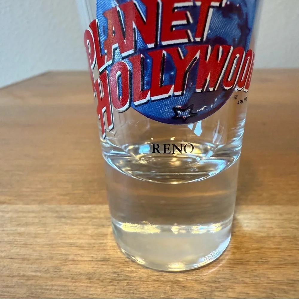 Vintage Planet Hollywood Reno collectible shot glass.
